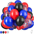 Red Blue Black Balloon Set, 12 Inch Matte Red Black and Royal Blue Latex Balloon by BIAPIAN