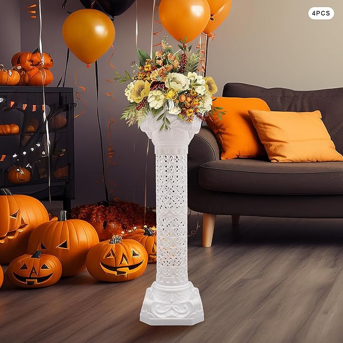Roman Pillars Decoration Party Flower Pot Columns 10.63x34.65in Set 4Pcs Decor - Image 6