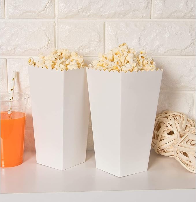 BLUE PANDA 100 Pack White Popcorn Boxes Bulk - Image 2