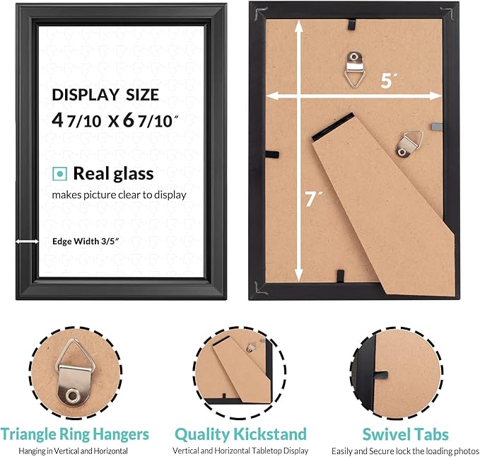 LaVie Home 5x7 Picture Frames Simple Designed Photo Frame - Image 3