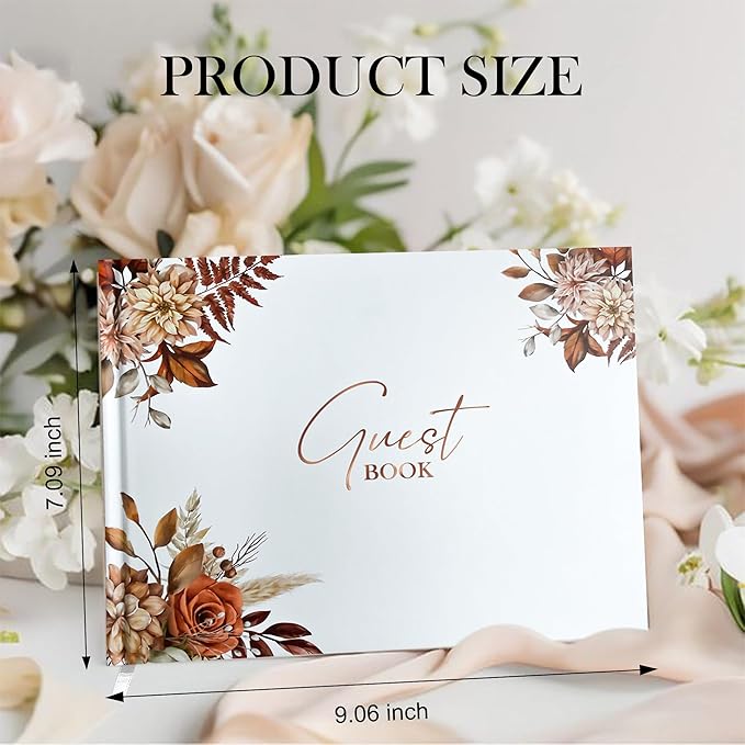 Mr&MrsGifts Elegant Wedding Guest Book Wedding Reception Hard Cover Guest Sign - Image 2