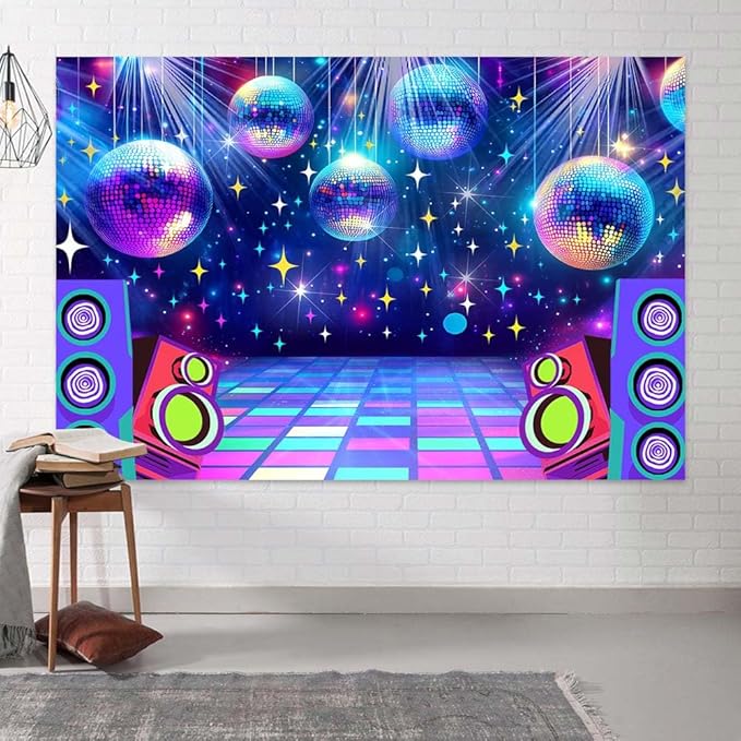 Dance Party Backdrop Retro 80s 90s Theme Stage Dance Ball Music Birthday Party - Image 4