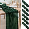 Asee'm 6PCS Table Runner Cheesecloth 10FT Emerald Green Boho Gauze Fabric by Aseem