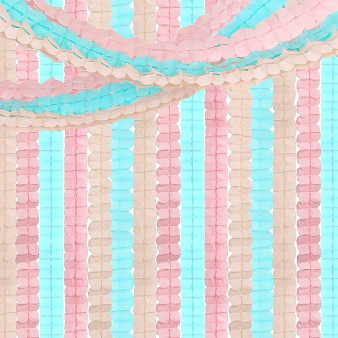 Pink-Peach Mint Party-Decorations Streamers-Garland - Image 5