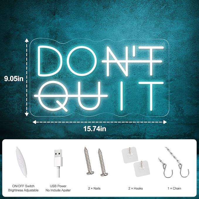 Don't Quit LED Neon Sign for Wall Decor, DO IT Neon Lights Party Decorations - Image 4