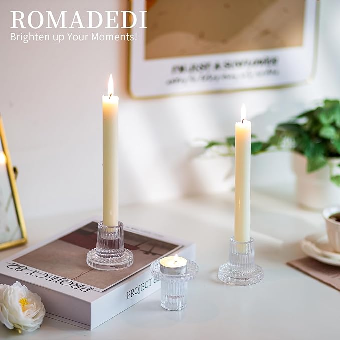Romadedi Glass Candle Holder for Candlestick - Image 2