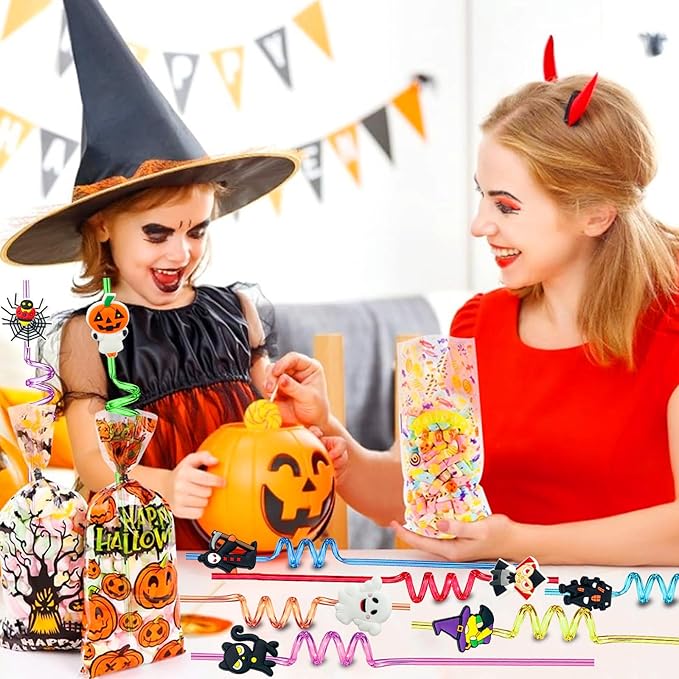 24 PCS Reusable Straws for Halloween Theme Party Birthday Decorations - Image 5