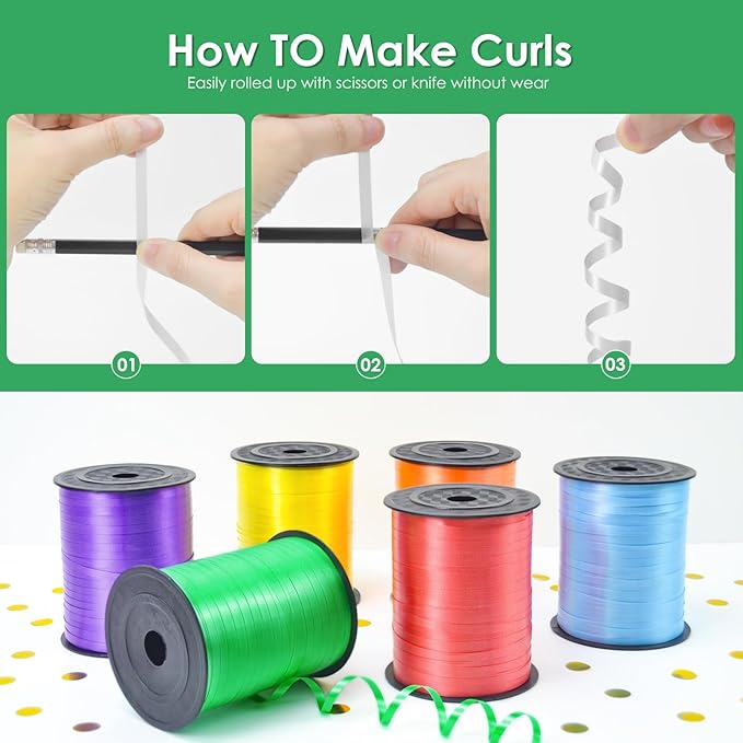 Dark Green Curling Ribbon - Image 3