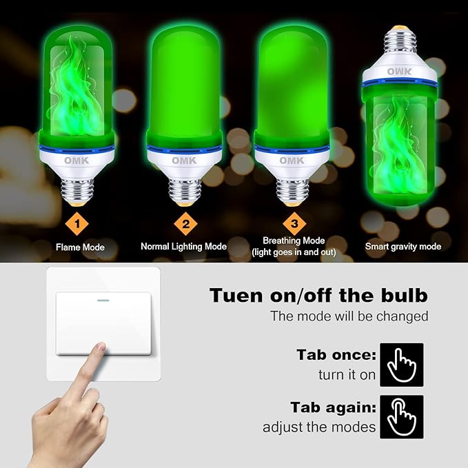 OMK - LED Christmas Decorations Flame Effect Light Bulbs - Upgraded 4 Modes - Image 5