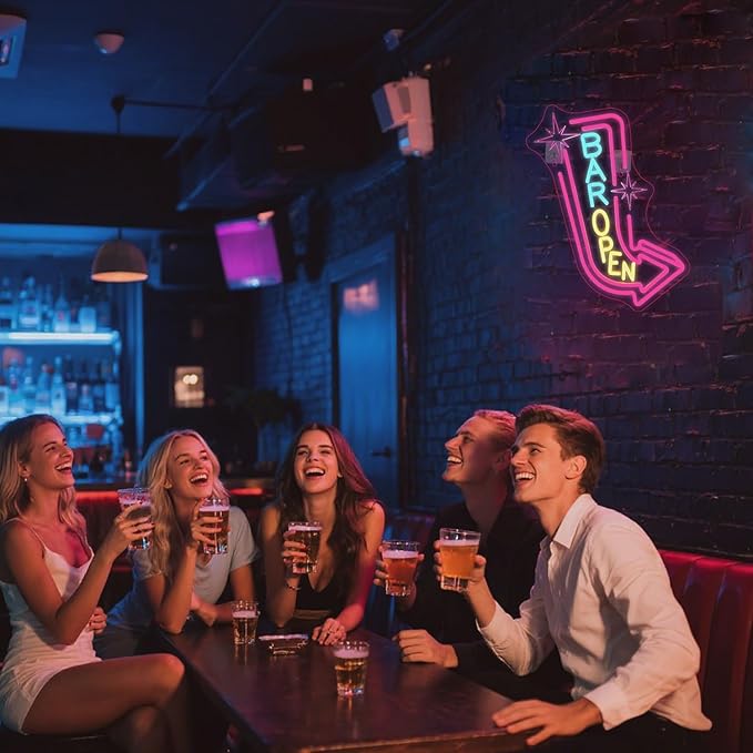 Lucunstar Bar Open Neon Sign, Colorful LED Bar - Image 5