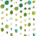 8 Pack Green Glitter Dot Garland, Hanging Circle Streamers Banner, Backdrop by WeDoSoy