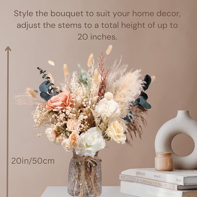 100pcs High End Artificial Flowers Dried Pampas Decor - Image 6