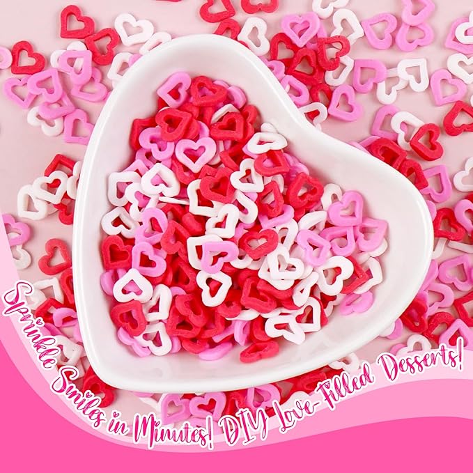 Edible Sweet Heart Sprinkles For Cake Decorating, Love Sugar Mixes 150g/5.29oz - Image 3