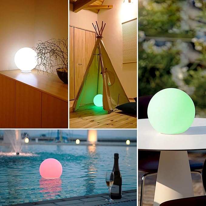 Mr.Go 10" Ultra-Fun Waterproof RGB Color-Changing LED Ball Light Orb Globe Lamp - Image 2