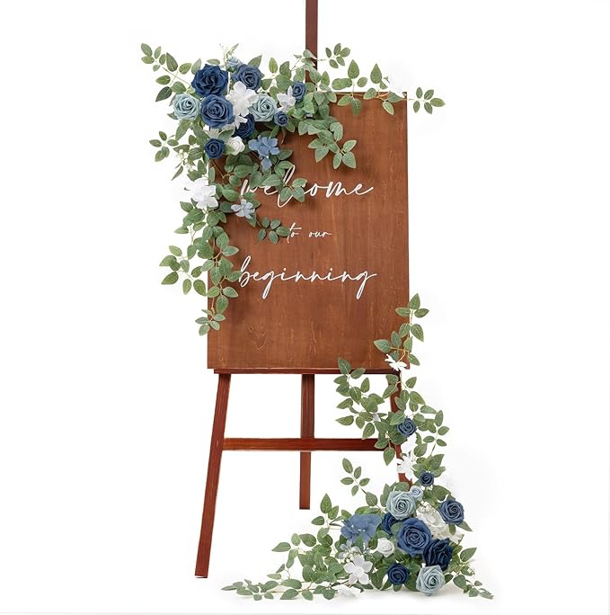 Ling's moment 2pcs Wedding Flowers Garland Artificial Floral Swag Arch by LingsMoment