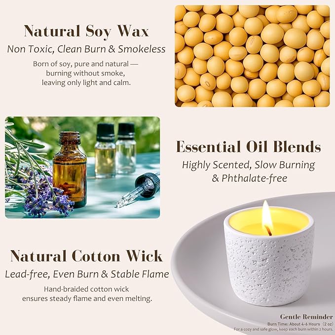 Viyffo Scented Candle Set of 6, Natural Soy Wax - Image 4