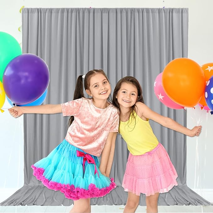 10ft x 10ft Dark Grey Backdrop Curtains - Image 6