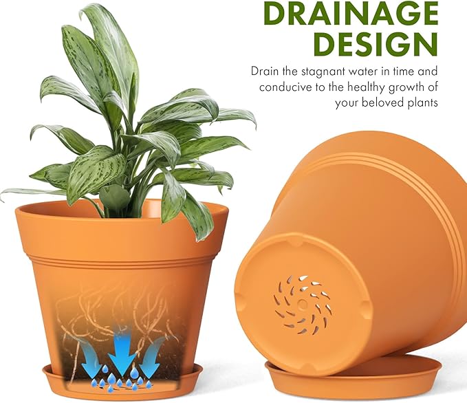 6 Inch Thick Plastic Plant Pots - Image 4