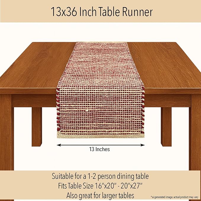 Chardin home Natural Jute Table Runner 13x36 Inch – Vintage Boho Rustic Table - Image 4