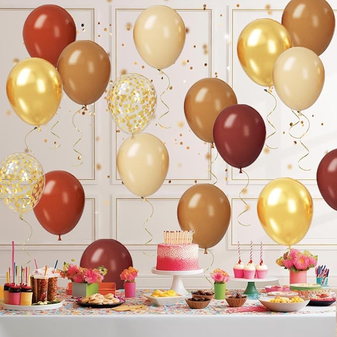 Paready Brown and Gold Balloon Set - Image 9