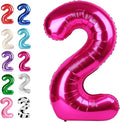 40 Inch Big Hot Pink Number 2 Balloon Birthday Decoration, Number 2 Helium by Upgesy