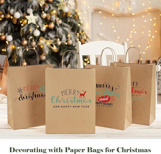GSSUSA Brown Kraft Paper Gift Bag - Image 8