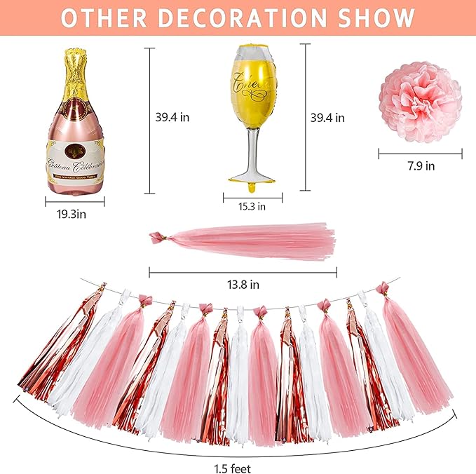 Rose Gold Bachelorette Party Decorations Bridal Shower Decoration Kit - Image 4