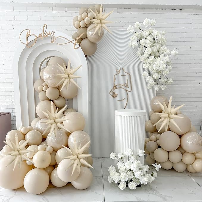 Cream White Star Balloons - Image 3