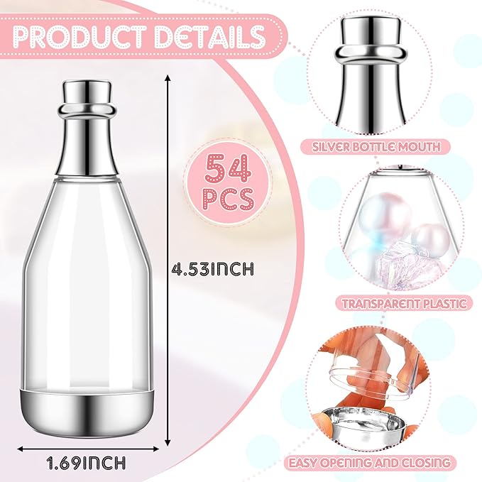 Cunhill 54 Pieces Champagne Candy Bottles Bridal Shower Favors Mini Baby Bottle - Image 2