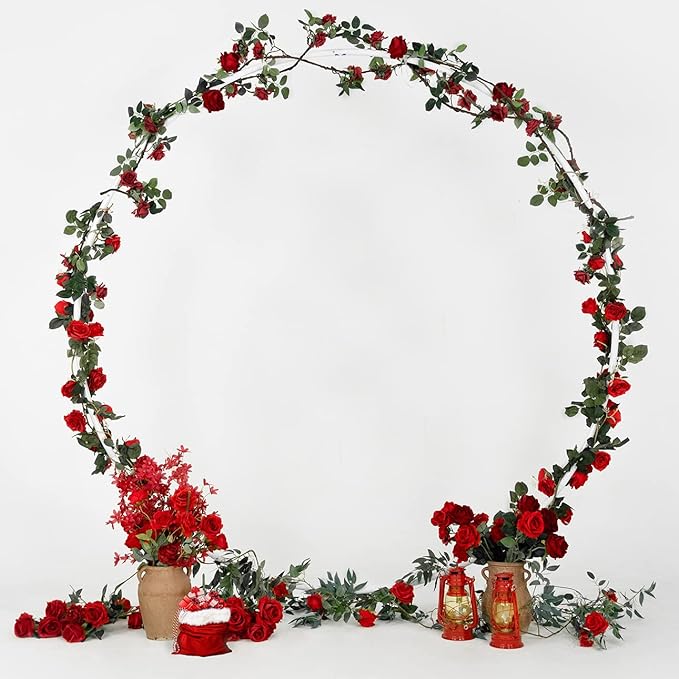 Round Backdrop Stand Circle Arch, 6.5ft White Metal Balloon Arch Kit - Image 5