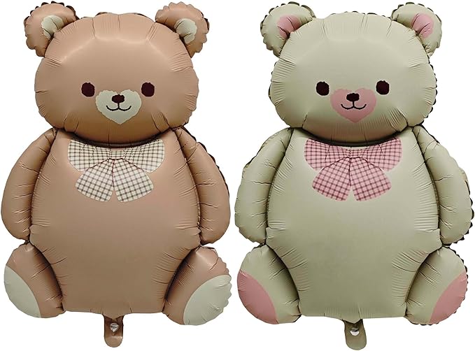 Matte teddy bear balloons Decorations 2PCS Foil Mylar Balloons Little Bear by YOIOZAIZAI