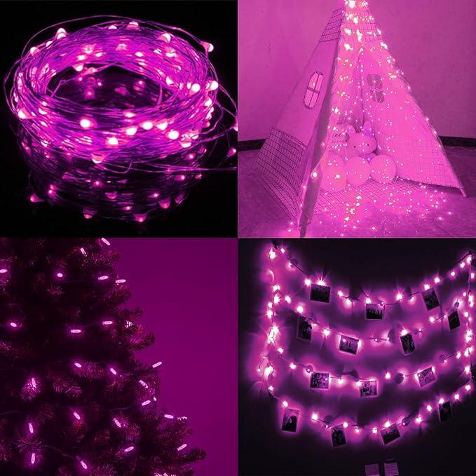 66Ft 200 LED Pink Fairy Lights Plug in, Waterproof String Lights Outdoor & - Image 6