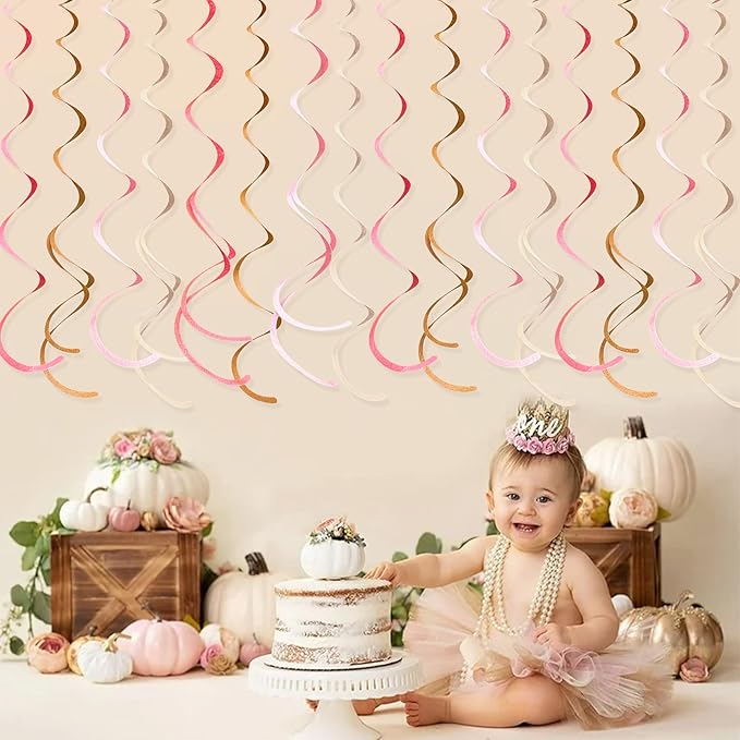 36 Pcs Boho Hanging Swirl Decorations Brown Blush Pink Felt Swirl Streamer - Image 6