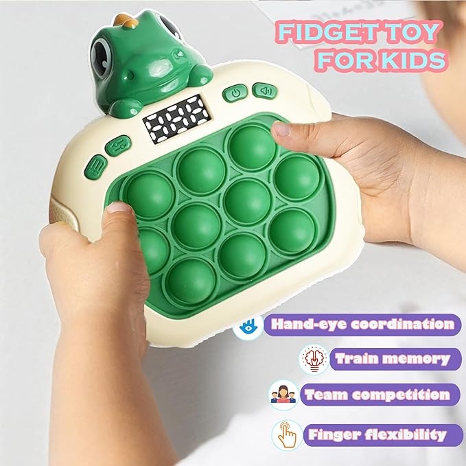 Dinosaur Quick Push Bubble Game, Pop Fidget Light up Puzzle Game Sensory Toys - Image 4