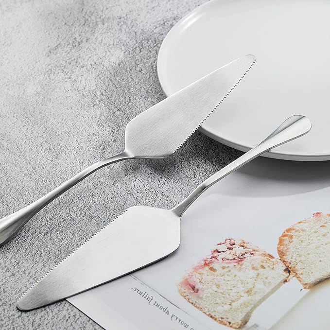 Pie Server Stainless Steel, HOFTEN Cake Pie Pastry Server Set of 5, - Image 3