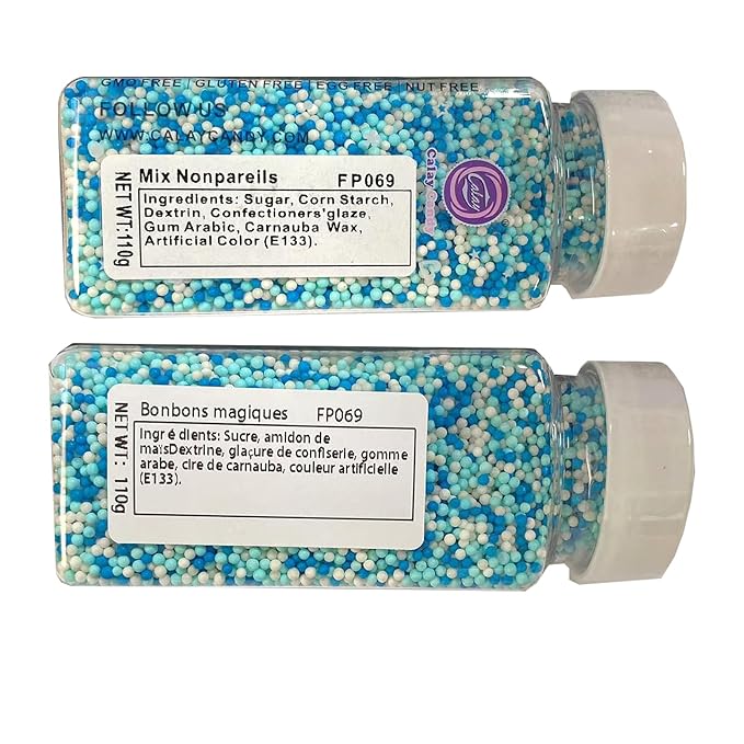 Sentovac Blue and White Nonpareils Sprinkles Edible 2mm Mini Peals Sprinkle - Image 8