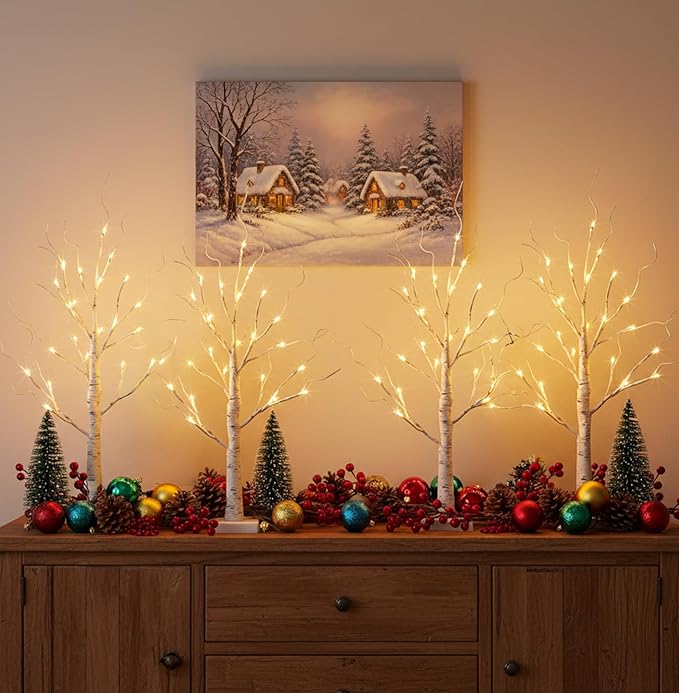 EAMBRITE Home Decorations Light Up White Birch Tree Indoor Christmas Decor - Image 2