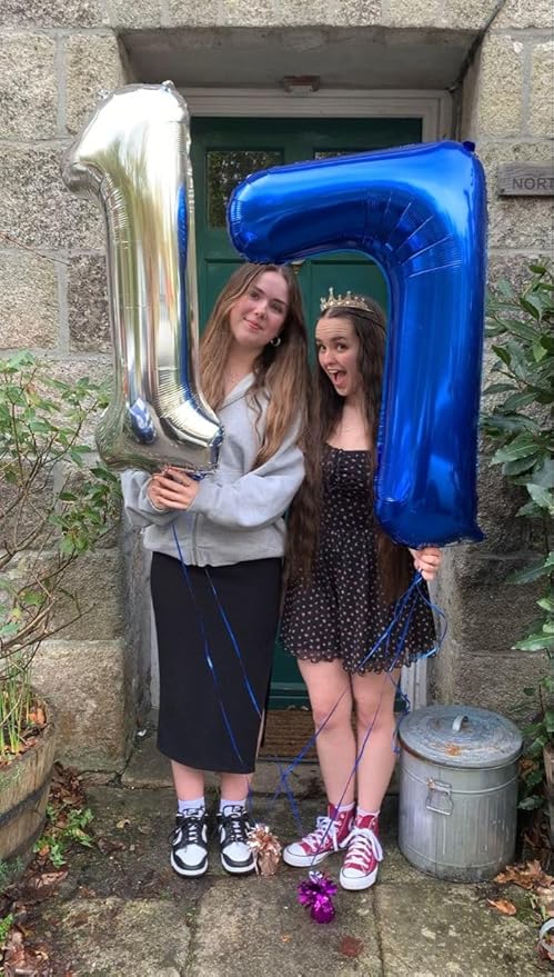 Digital Number 7 Night Blue Birthday Balloon 40 Inch, Foil Balloons - Image 7