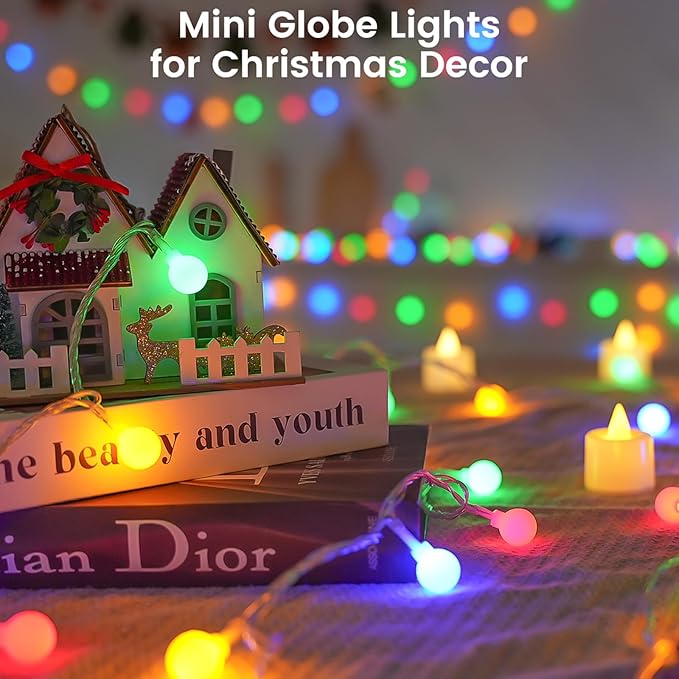 LORRYTE Connectable 100LED Christmas Lights Outdoor Indoor - 43FT Multicolor - Image 2