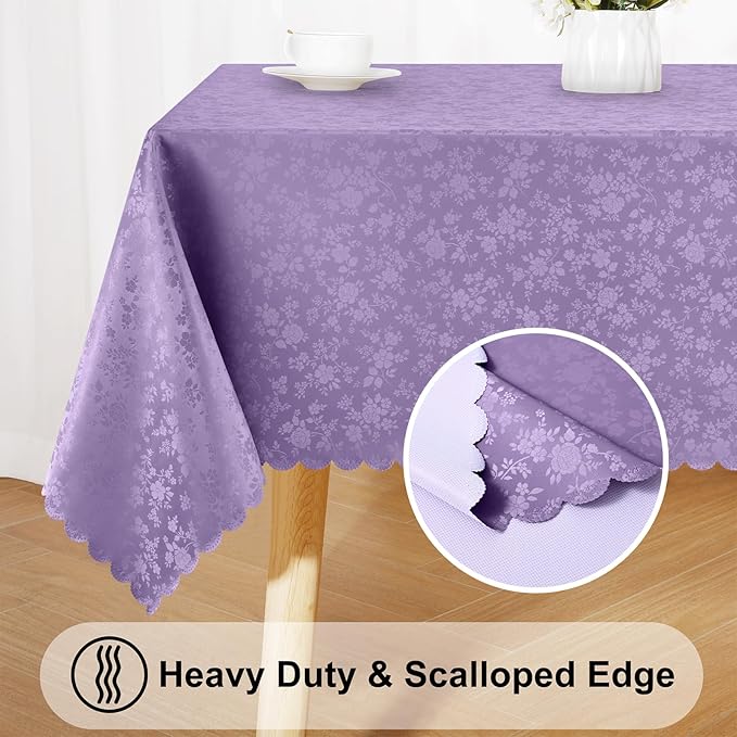 Smiry Rectangle Table Cloth, Waterproof Heavy Duty Vinyl Tablecloths, Wipeable - Image 4