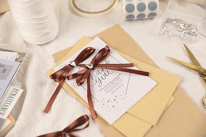 Coffee Brown Satin Ribbon 1/4 inch X Continuous 25 Yards, Single Face Polyester - Image 7