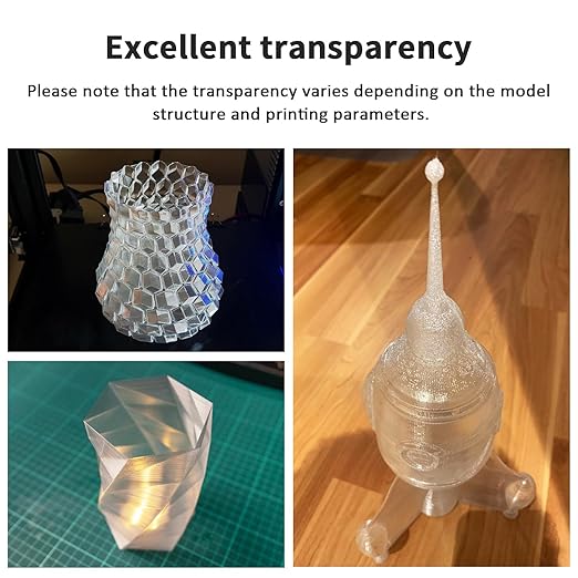 Geeetech Clear PLA Filament 1.75mm, Excellent Transparency, Neatly Wound 3D - Image 4