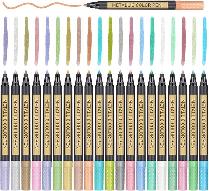 JR.WHITE Metallic Paint Markers, 20 Colors Paint Pen Craft Markers - Image 7