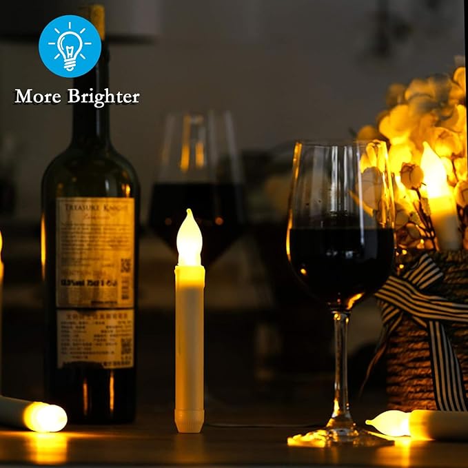 Amagic 12pcs Batteries Operated Taper Candles - Image 2