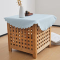 Small Round Light Blue Tablecloth 24 Inch Polyester Fabric Washable Table Cover by YZKITM