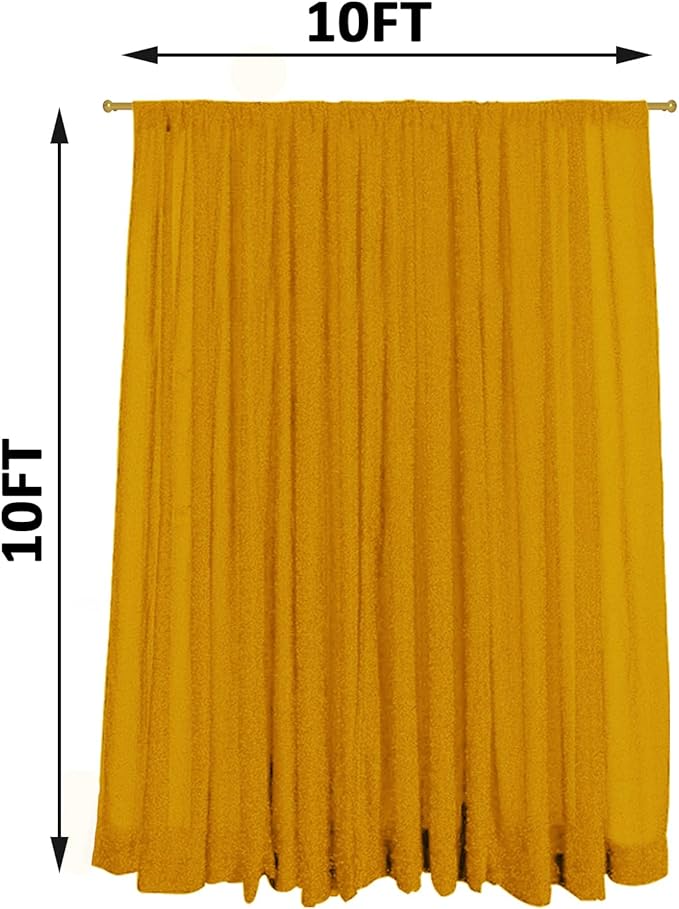 10ft x10ft Gold Metallic Spandex Backdrop Drapes Curtains, 1 Panel Glitter - Image 2