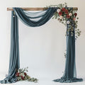 Wokceer Wedding Arch Draping Fabric Grey Blue 28.7" x 20FT Sheer Drapes Backdrop by Wokceer