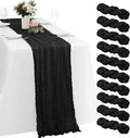 10 Pack Black Cheesecloth Table Runner -21*120Inch Long Boho Wedding Table Decor by MIRRASMIRROR