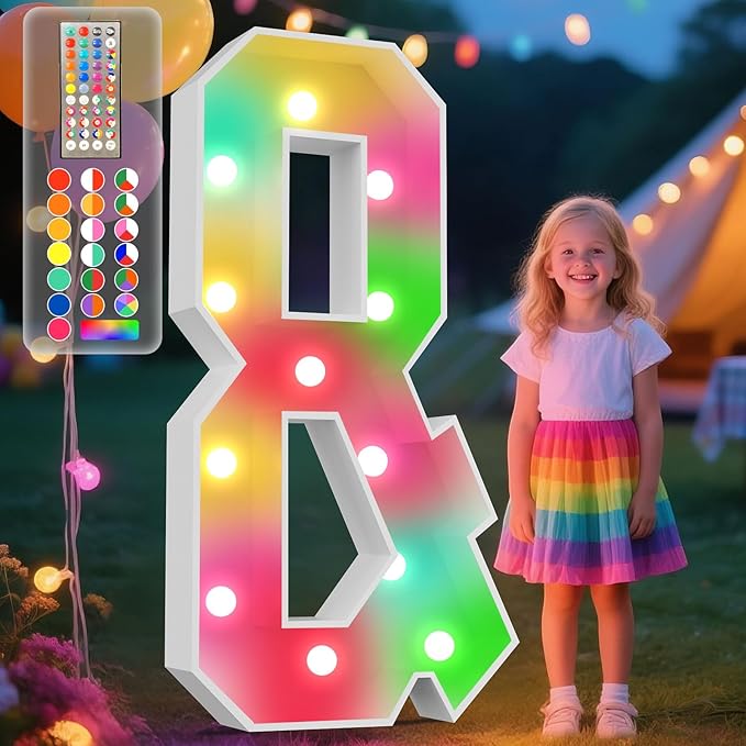Ledido 4FT Marquee Light Up Letters, 34 Colors Changing Marquee Letter 4 Feet by Ledido