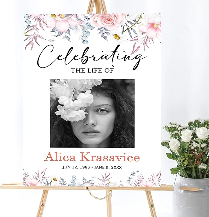 Greenery Funeral Welcome Sign, Celebration of Life Decoration, Large Funeral - Image 4